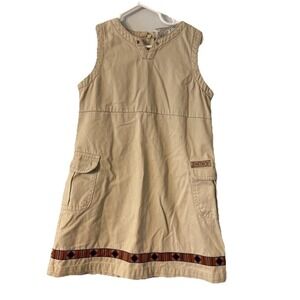 Vintage Carters Watch the Wear Khaki‎ Safari Dress Sz 4 Paratrooper Cargo Cotton